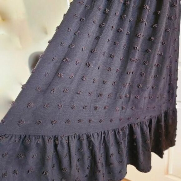 Black Chenille, Ruffle Hem Dress. Size Small - Picture 8 of 15